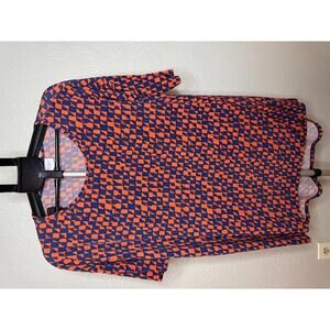 LuLaRoe Women's Short Sleeve Tunic Top with Geometric Pattern Size Small